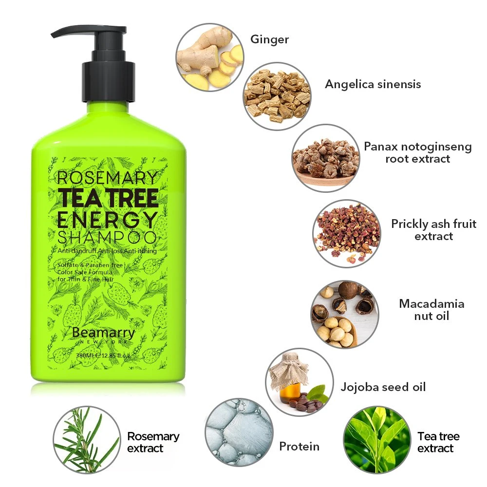 Natural Custom Private Label Anti Loss Hair Growth Rosemary Tea Tree Organic Hair Care Shampoo