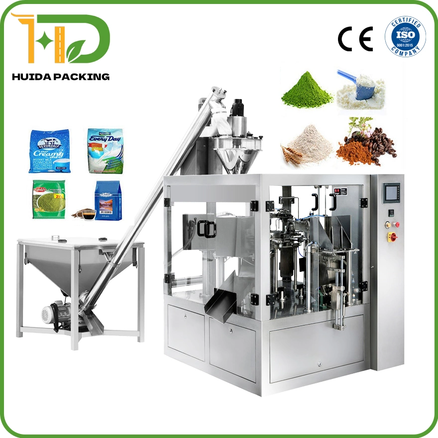 Machine d'emballage automatique multifonctionnelle pour sachets préfabriqués de granulés en poudre