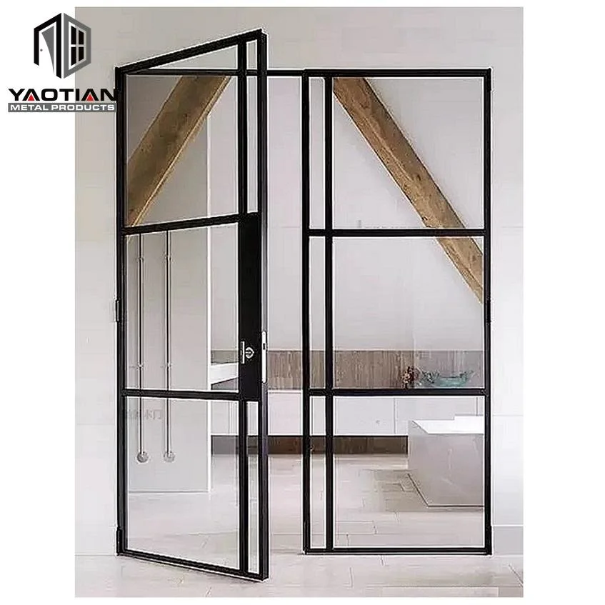 Puerta de vidrio exterior moderna de doble acristalamiento Pre-Hung a medida