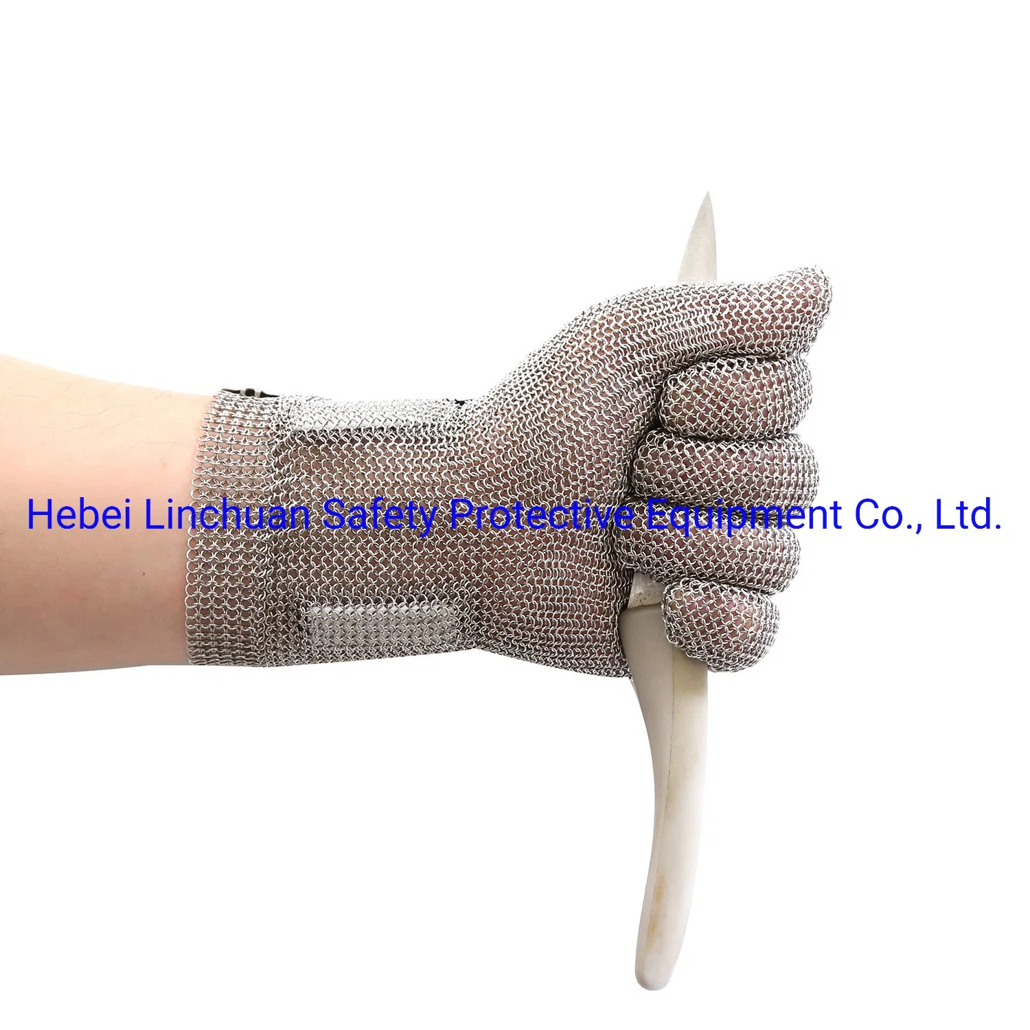 Butcher Glove/ Steel Mesh Long Glove/ 100% Stainless Steel Glove with 8cm Cuff/Steel Chain Mail Glove/Chainmail Cut Resistant Glove/ Metal Mesh Anti Cut Glove