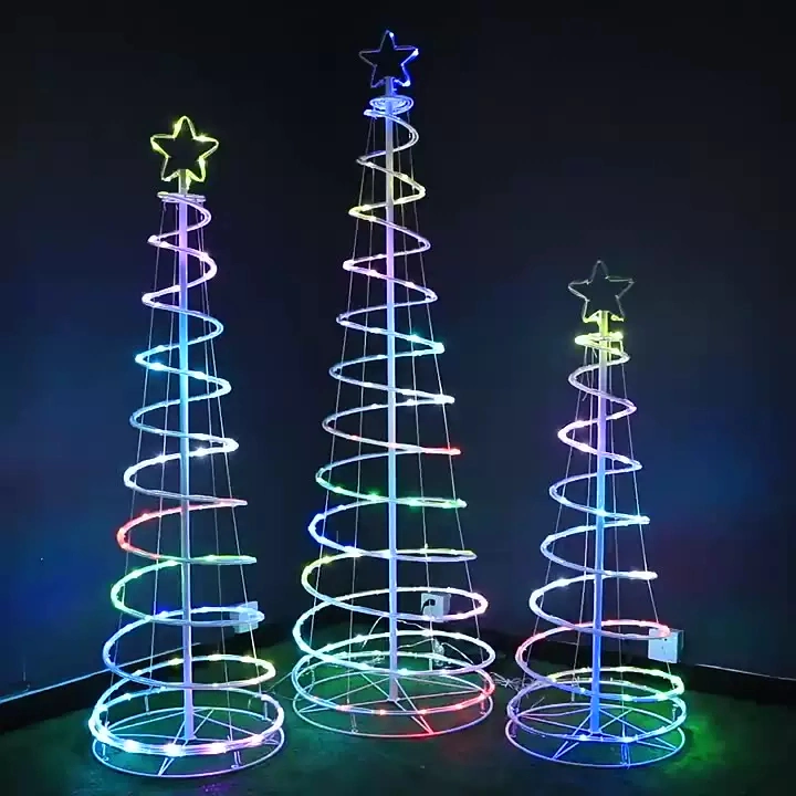 Spiral Christmas LED Light Tree Decoration with Remote Multiple Control