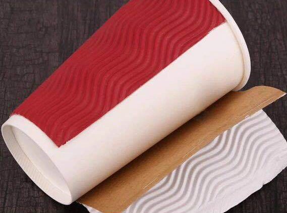 Customized Printing 8oz Portable and Disposable Ripple Wall Corrugated Coffee Paper Cup