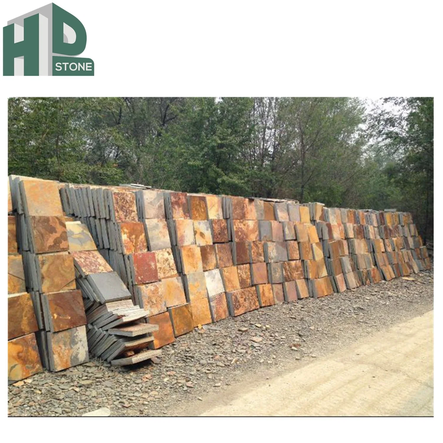 Natural Stone Rusty Slate Tiles Natural Split for Outdoor Paving