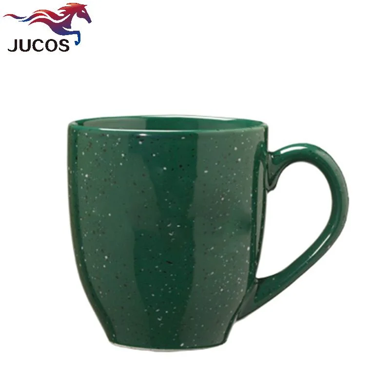 Comercio al por mayor 16oz Bistro de cerámica taza de café moteado o de color liso mate esmalte color personalizado y diseños para la promoción o regalo souvenirs artesanales