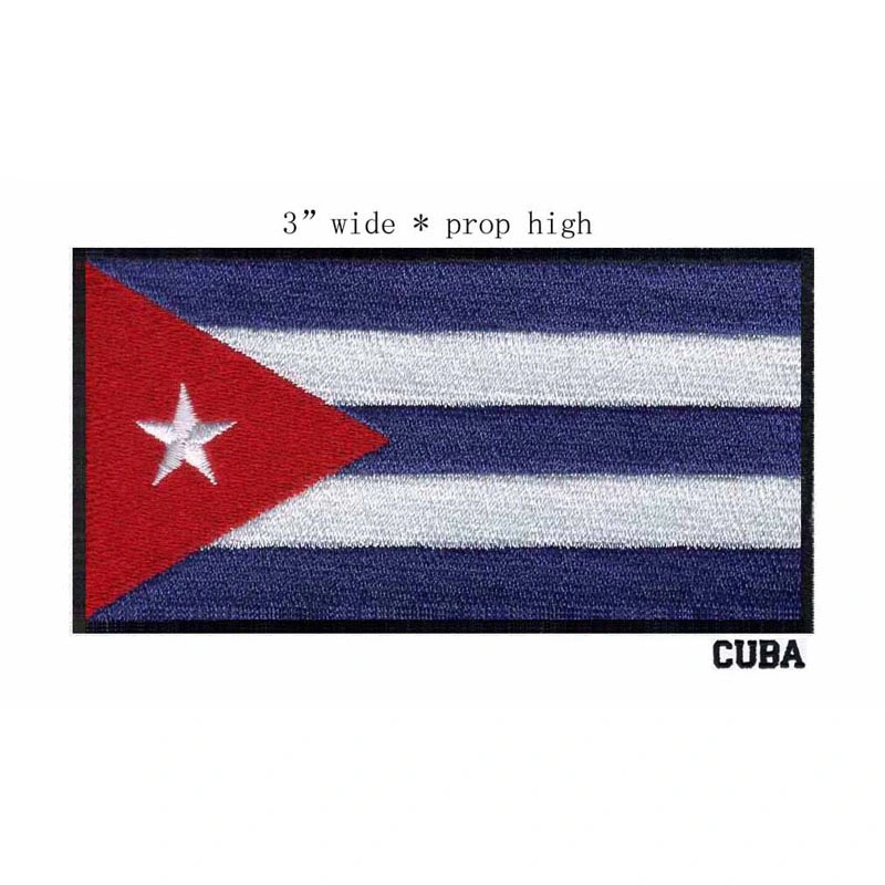 Militar de tejido personalizado bordado Bandera Nacional de Cuba parche tejido