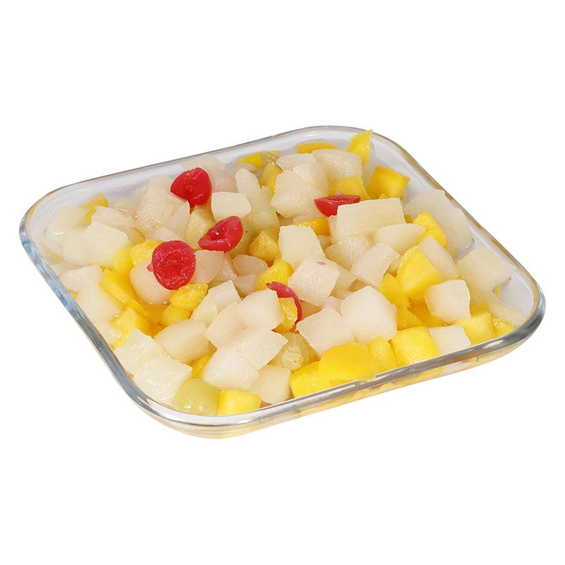 Frutas de coquetel enlatadas em calda claro da China 425g*24/CTN