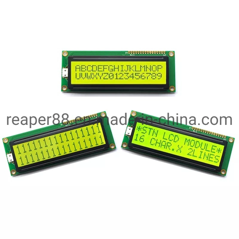 Character LCD Module COB Type Yellow-Green 16X2 Character LCD Display