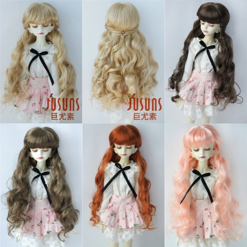 Jd417 Long Wave Lady Princess Mohair sintético BJD Wigs 1/8 1/6 1/4 1/3 Ob11 Yosd MSD SD DoD Accesorios Blythesdoll