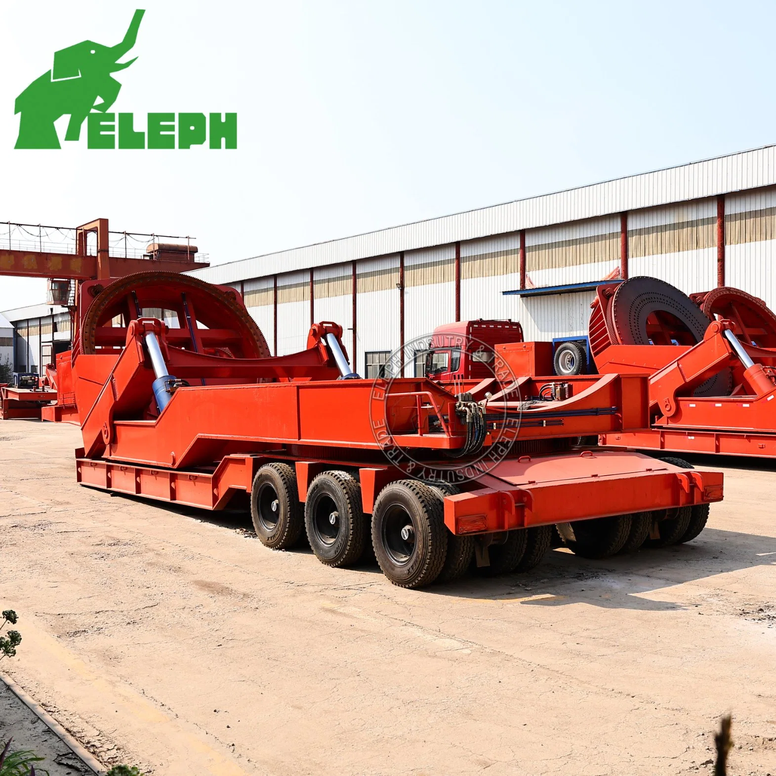 Mountain Area 80-102m 360 Degree Rotary Adapter Wind Turbine 4 Axle Lines Low Boy Loader Sea Wind Blade Modular Trailer