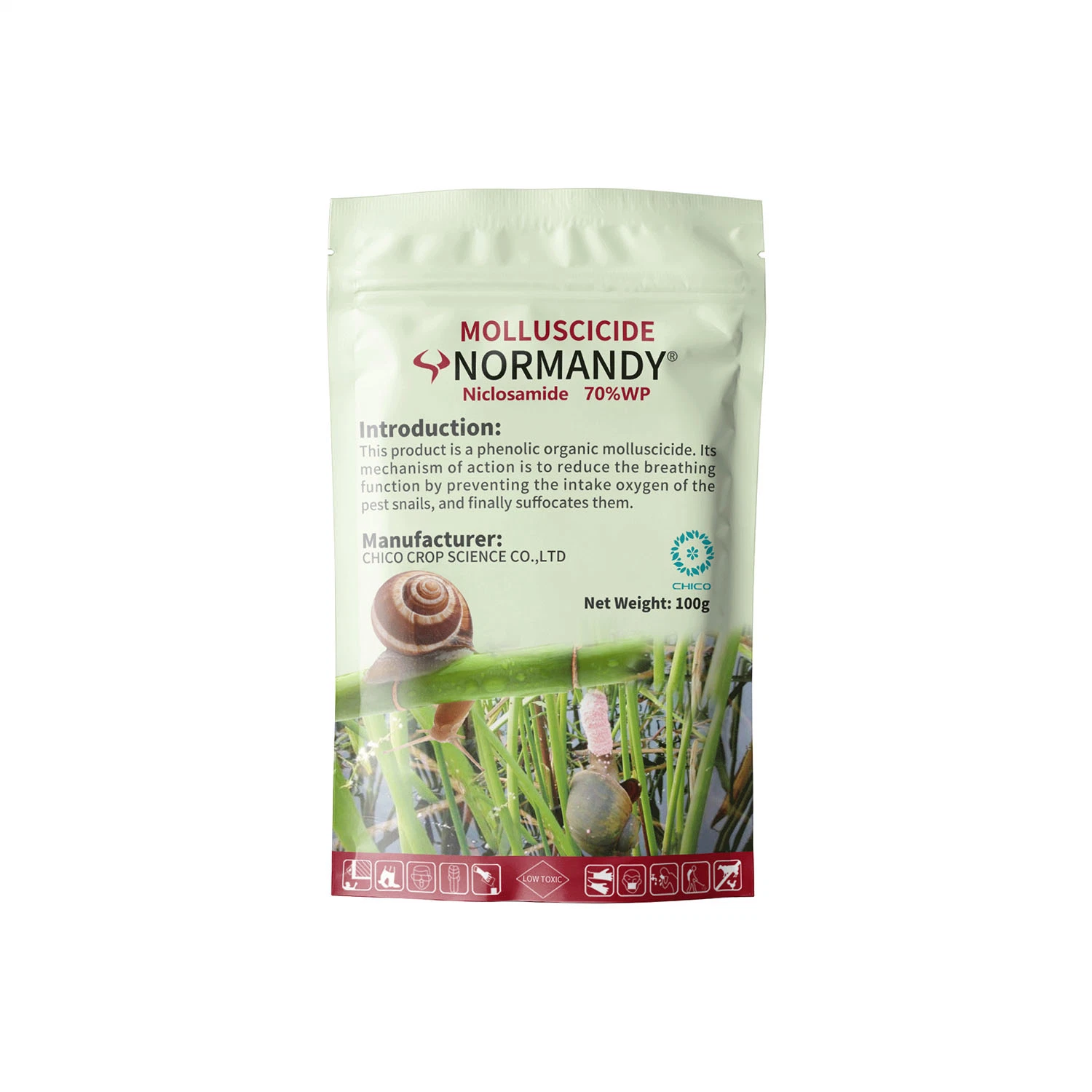 70%Niclosamide WP bon effet Snail-Killing Insecticide escargots de riz Molluscicide