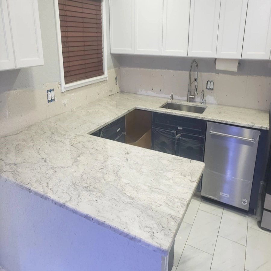 Kitchen Countertop with Sink Marble Wall Tile Flooring Tile Marble Tile Stone Building Material S1