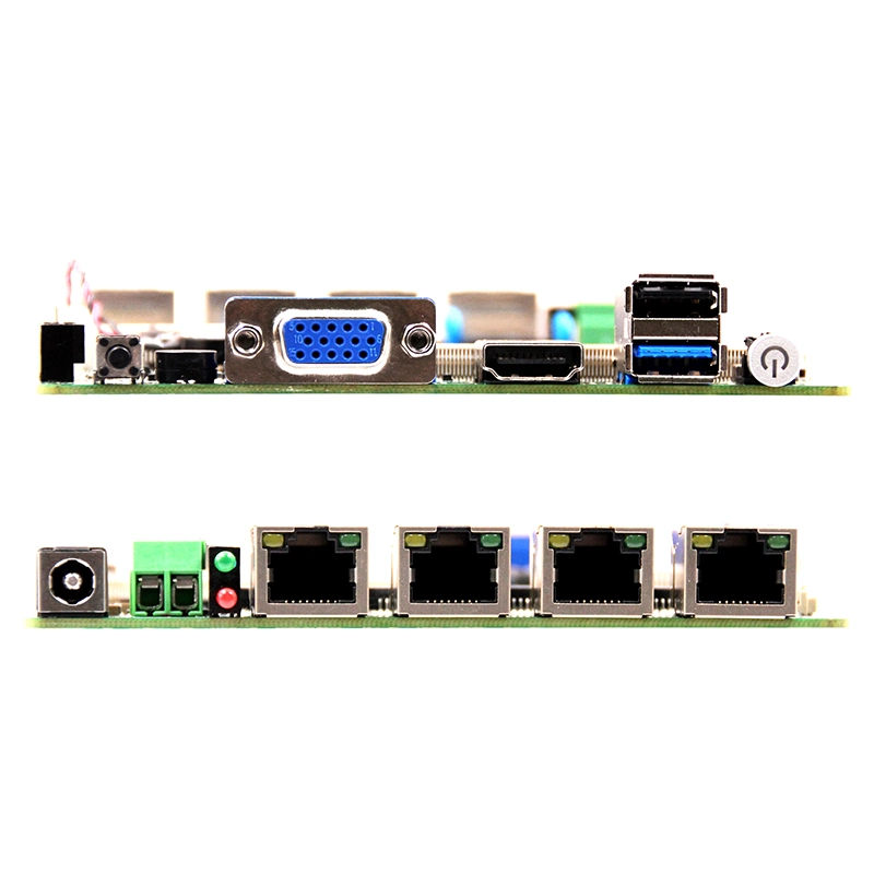 Computer Motherboard Desktop VGA 4LAN SATA Mini PC Board HD Display DDR3 2USB CPU DC 12V Mini PC Barebone