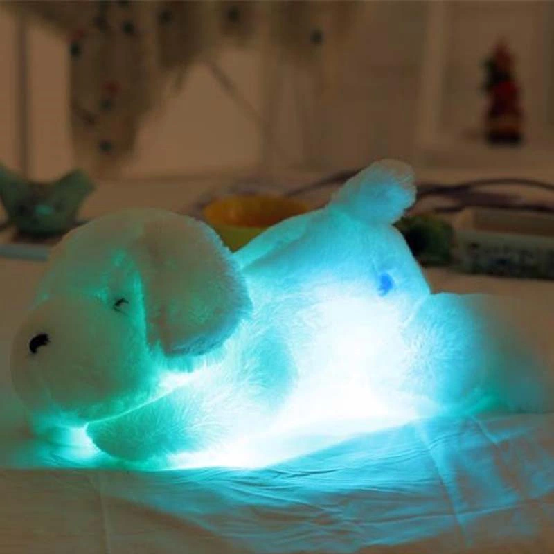 Illuminez Puppy en peluche animaux Créatif nuit lumière belle LED Cadeaux pour chien en peluche douce phosphorescente