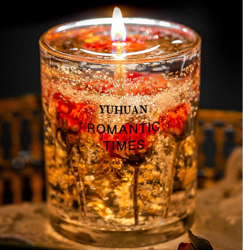 Creative Dried Flower Jelly Glue Gel Type Elastic Smokeless Home Decoration Fragrance Wedding Birthday Gift Scented Candles