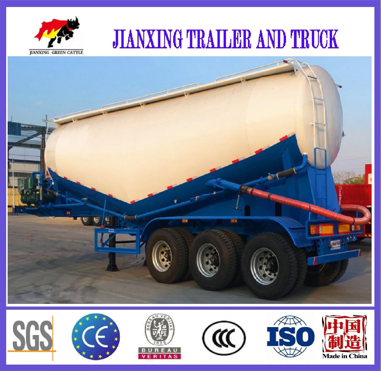 Cement Trailer Cement Trailer Sinotruk 3 Alxes Diesel Engine 50 Ton Tanker 45 Cbm Bulk Cement Tank