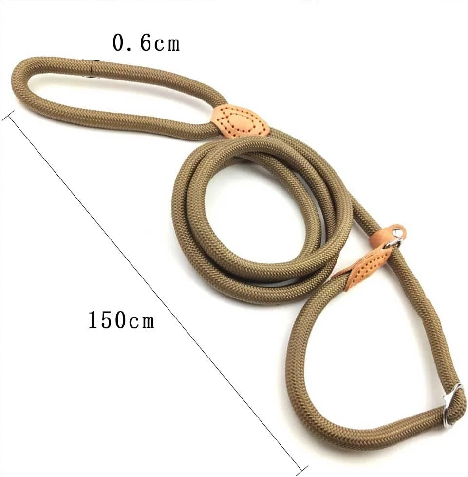 Pet Products Black Brown Heavy Duty Rope Pet Leads for Medium Large Small Size Dog Leash