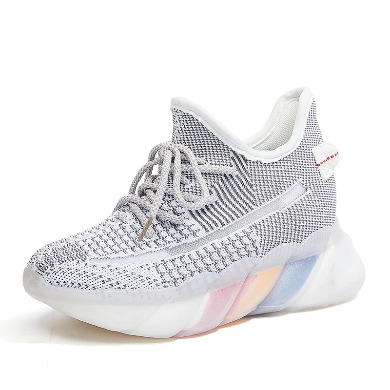 5 Farbe Yeezy Damen Sneaker Sport Laufschuh Rainbow Sohle Ins-Stil