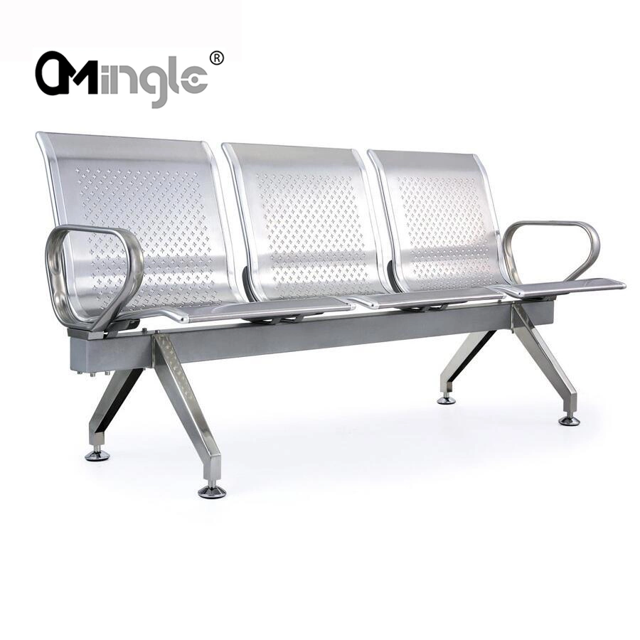 Customer Waiting Room 3-Seater Hospital Waiting Area Stainless Steel Chair Bank Public Area Waiting Chair