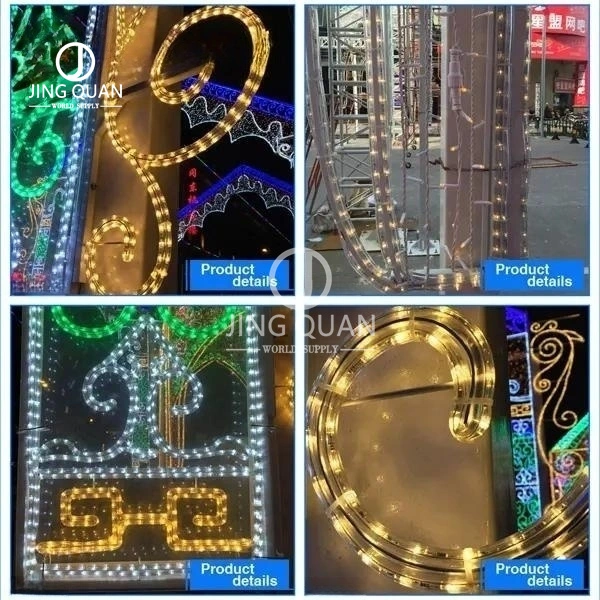 Outdoor LED Motif Arch Tunnel Decorativo Lights Christmas Heart Santa Belas lâmpadas decoração Street Mall decors
