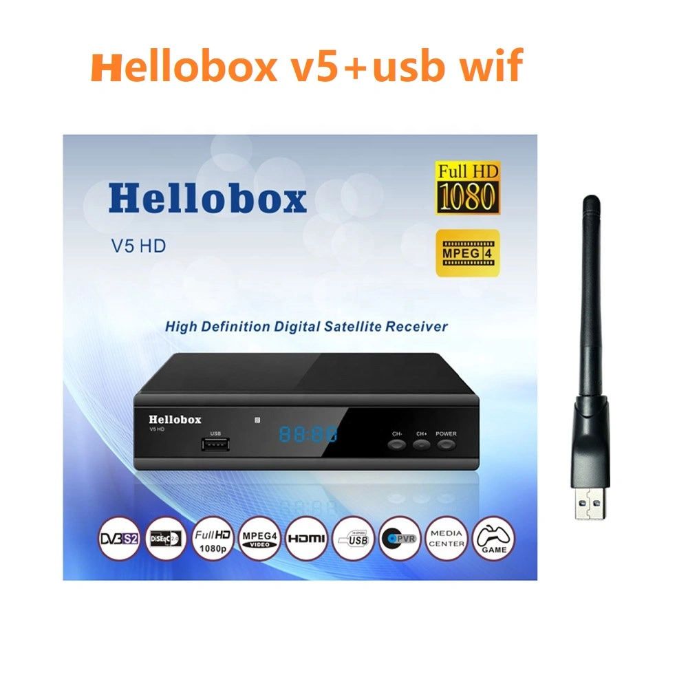 Hellobox original 8 DVB-S2 S2X T2 H. 265 WiFi integrado Auto clave Powervu Biss Am Newcam Mgcam receptor satelital Decodificador.