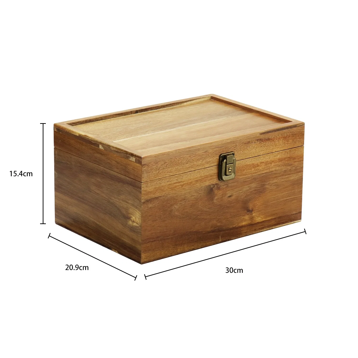 Hand-Crafted Premium grandes de Madera La madera de acacia Keepsake pecho cajas de almacenamiento decorativos