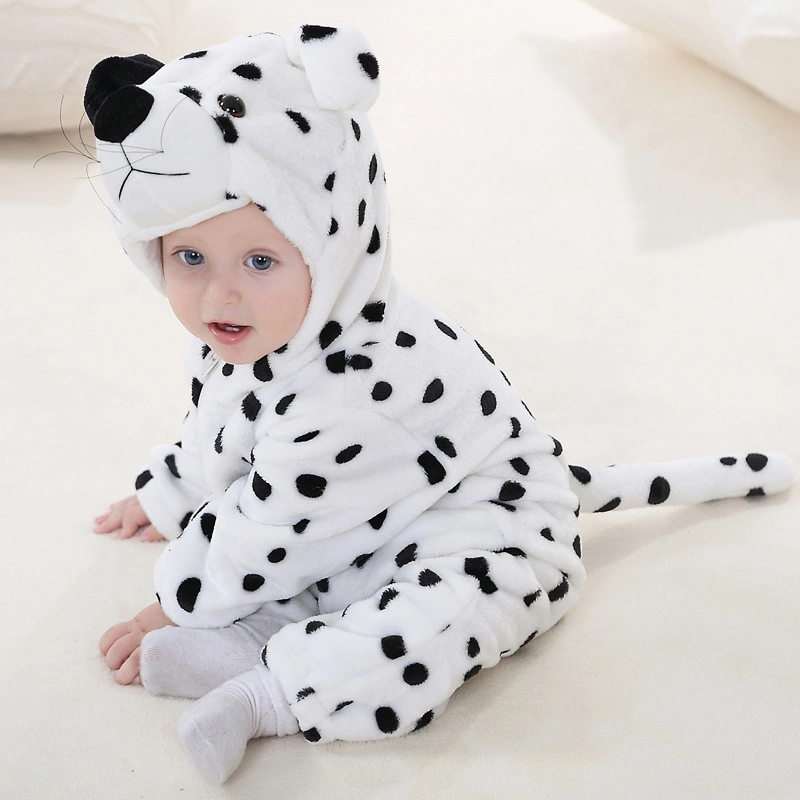Amazon Cute Overall Jumpsuits Super Soft Fleece Flanell Animal Baby Strampler mit Hauben warmer Winter-Schlafanzug für Neugeborene