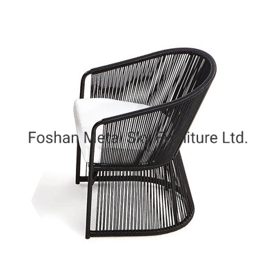 Outdoor Metal Rattan Garden Hotel Restaurant Bazebo Waiting Bench Chairs