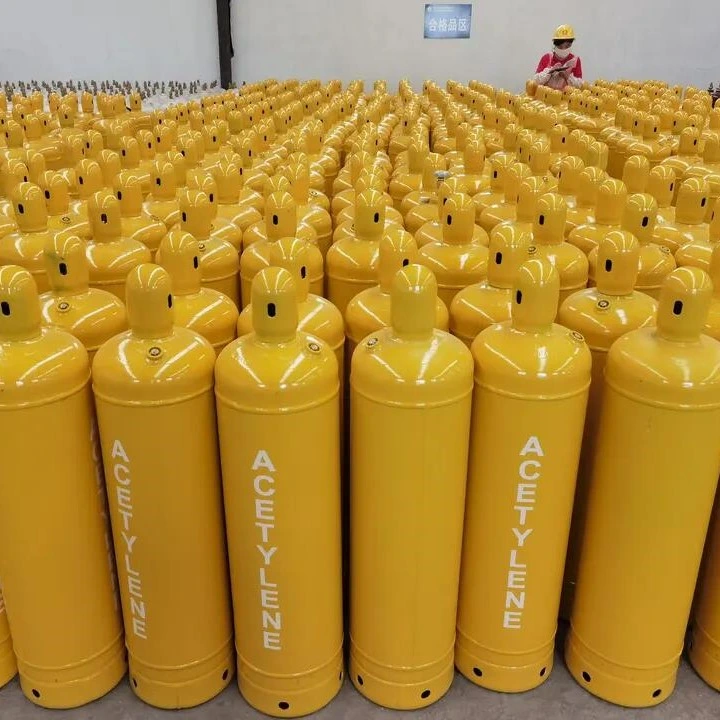 China fábrica de gas de la industria del 99,8% de pureza C2H2 con los cilindros de gas acetileno para soldadura de uso