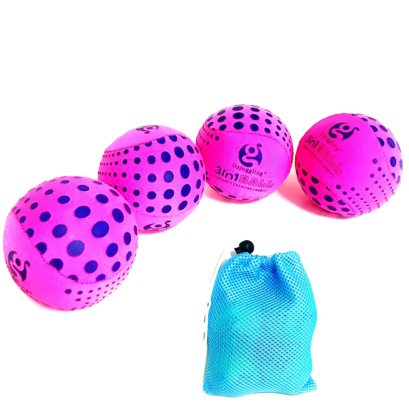 Dsjuggling Soft Train for Grip Strengthening and Improving Mobility, Contact Juggling Hand Exercise Stress Ball Set 4 Pack