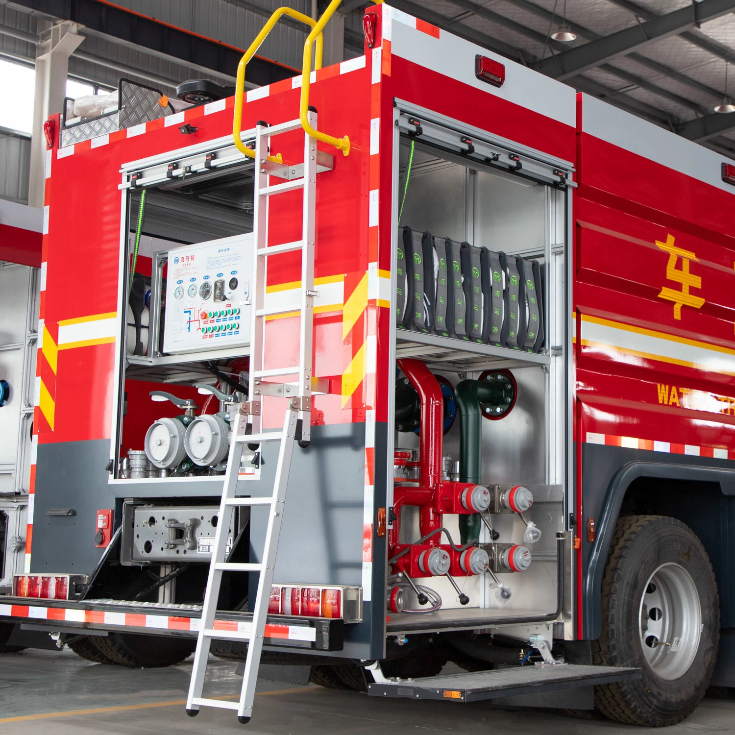 Fire Truck Emergency Vehicle Stainless Steel Aluminum Back Step Ladder Folding Ladder