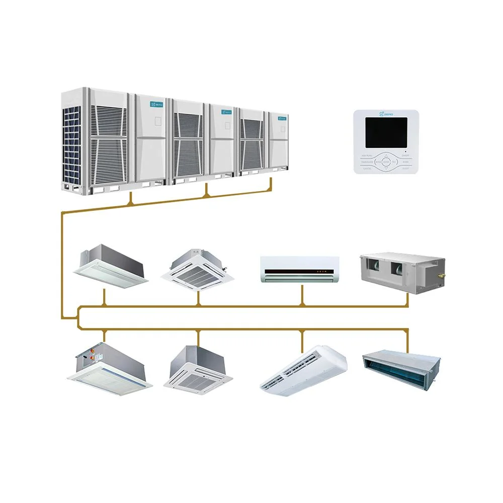 Cassette Sistema Vrv refrigeración interior del techo de la unidad de tratamiento de aire AC para el hogar oculto 14 Tipo de ductos de aire acondicionado Vrf