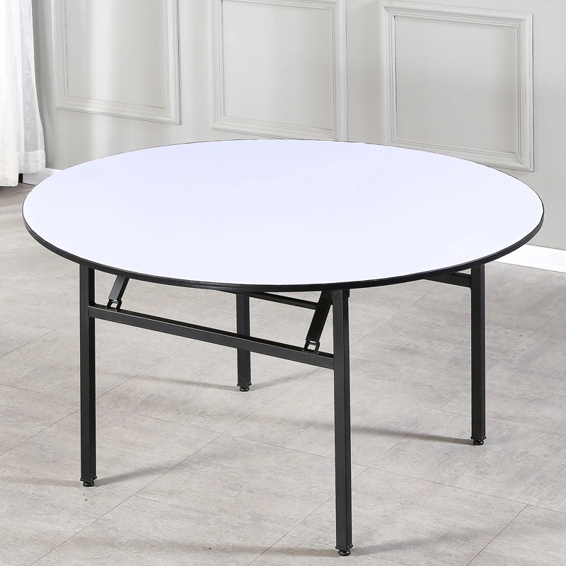 Folding PVC Plywood Round Table for Hotel Restaurant Wedding Event Banquet Dining