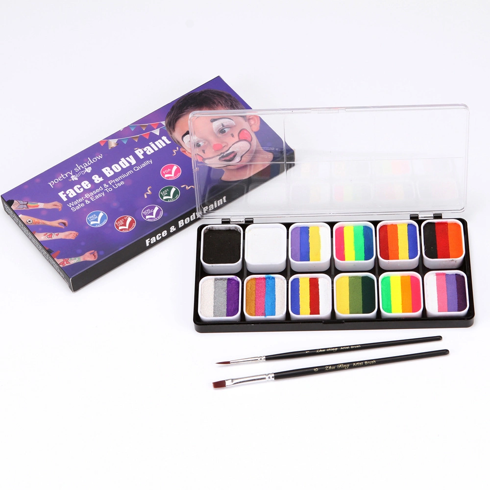 12 Colors Washable Professional DIY Make up Kids Face Paint for Festival Performance