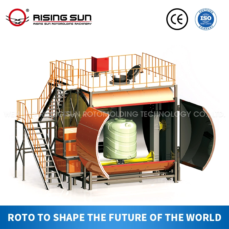 Rising Sun Oven Moveable Rotomolding Machine for Rotomolded Cooler Box