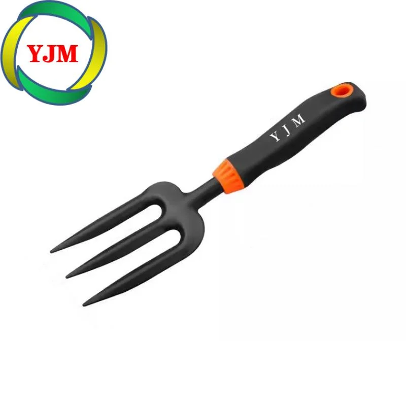 Three-Pronged Garden Tool with Rubber Handle