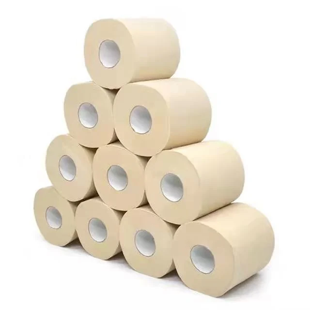 Papel higiénico de papel higiénico de polpa de bambu Virgin em relevo, papel macio personalizado Rolo de papel higiénico