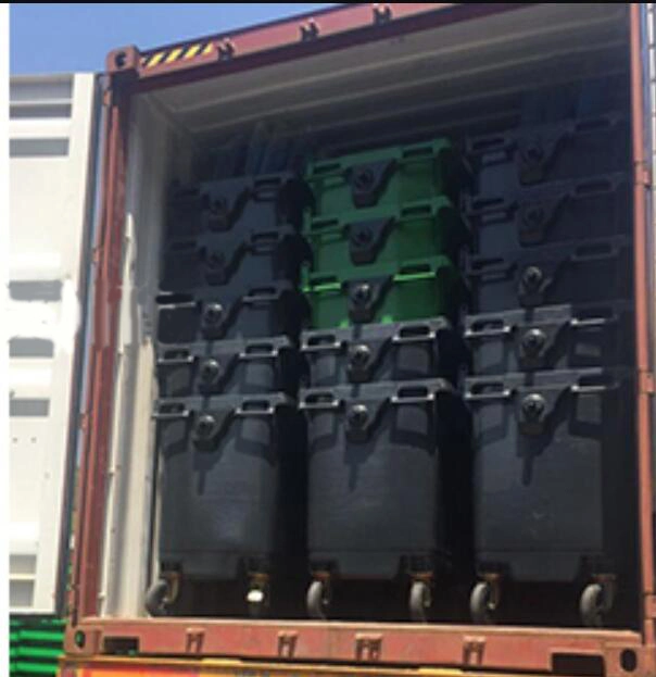 عجلات 4عجلات كبيرة خارجية مع دواسة 660L/1100L في الشارع العام الكبير HDPE نفايات البلاستيك الصناعي/النفايات/النفايات/القمامة