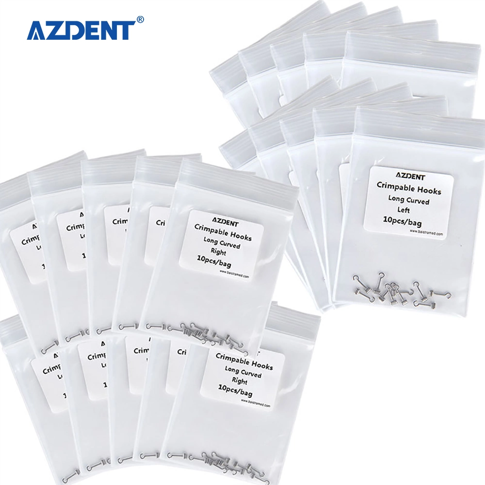 Azdent Dental Left Long Curved Orthodontic Crimpable Hooks