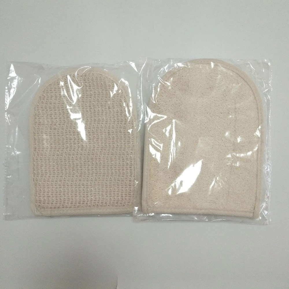 15*20cm Promotional Natural Soft Cotton Hemp Exfoliating Body Shower Scrub Bath Mitt