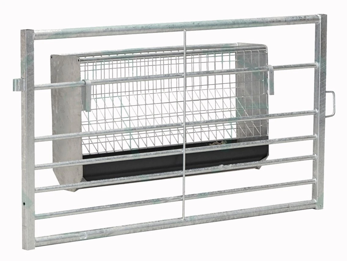 Custom Galvanized Steel Hanging Hay Rack with Trough L: 1, 20 M