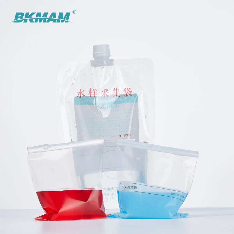 Vider le sachet d'eau avec un sac à bouchon à vis transparent à teneur en soufre non-soufre Sac de collecte d'eau en plastique