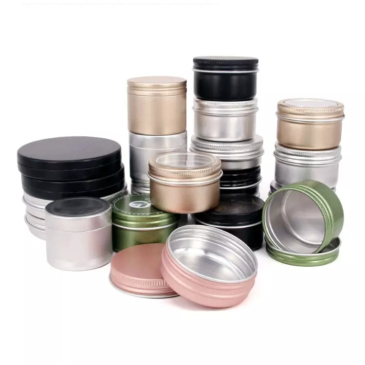 Wholesale/Supplier Empty Metal Cream Lip Balm Container Hair Wax Pot Silver Can Aluminum Candle Jar Tin