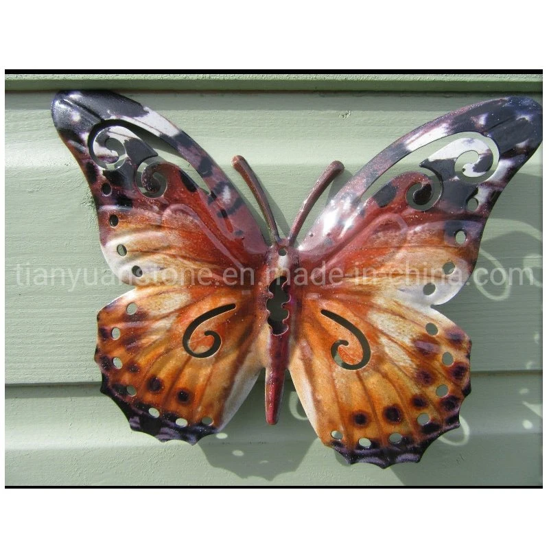 hecho personalizado decoración de pared mariposa de metal para cocina, al aire libre, cercado, jardín, patio