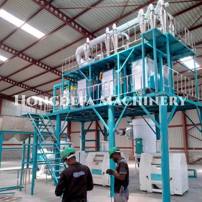 PLC Control Maize Flour Mill Plant Automatic Corn Milling Machine