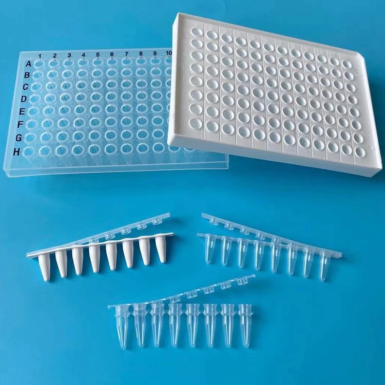 Suministros de laboratorio químico con tapones planos sencillo de plástico de 0,2 Tubo PCR