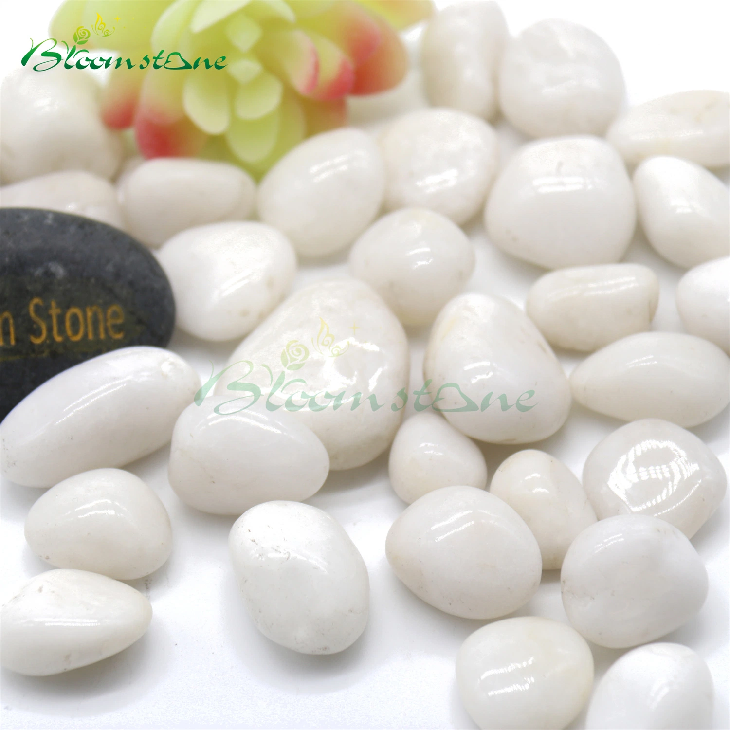 Natural Decorative Stone Polished White Cobbles & Pebbles