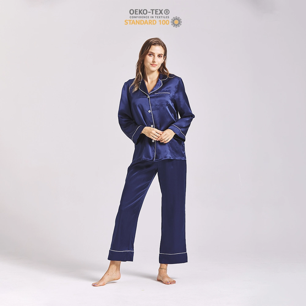 Custom High quality/High cost performance Silk Pyjamas Women 22 Momme Homewear Silk Sleep Wear