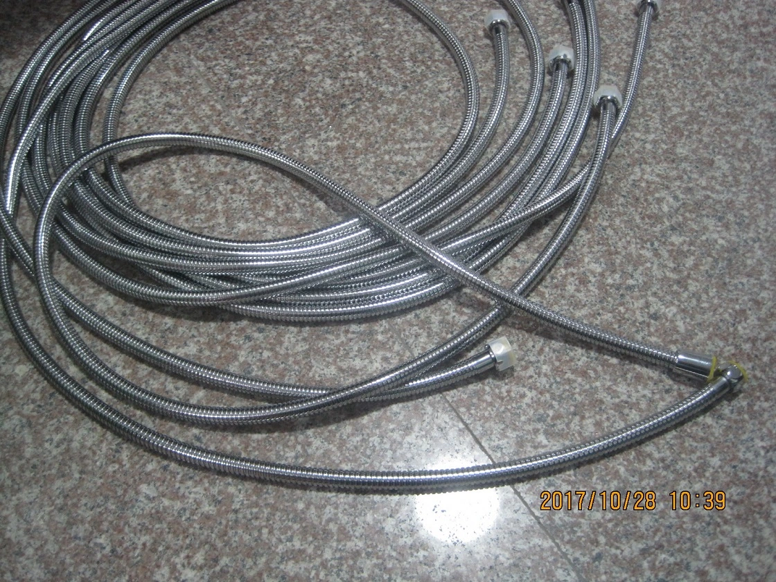 Stainless Steel Flexible Shower Hose, EPDM, Brass Nut, Chromed Finishing, Acs Approval