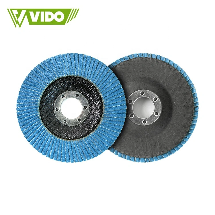 Vido Zirconium Aluminium 115mm 4,5inch P80 Schleifwinkelschleifer mit Kalk Flap Disc für Edelstahl und Stahl Schleifen