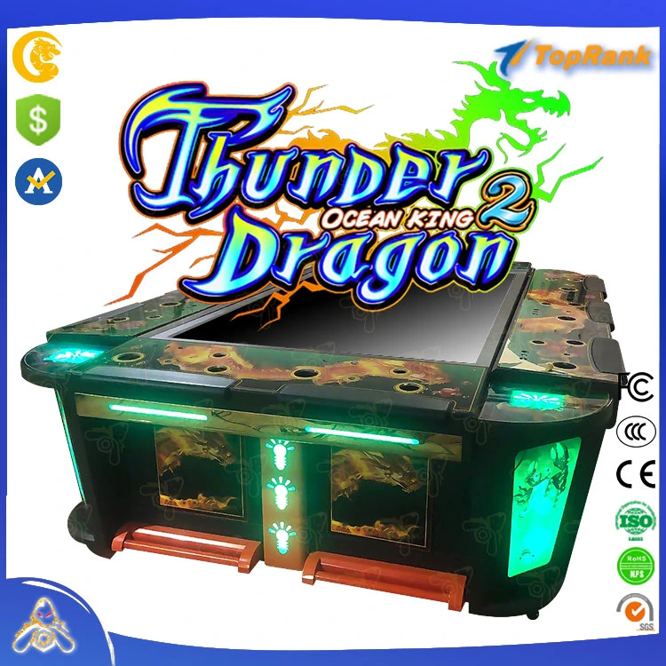 EUA Hot Sale Online 100 polegadas 10 Player Arcade Shooting Mesa Máquina de diversão Gabinete Ocean King Fish captura jogo 2 Dragão de trovão